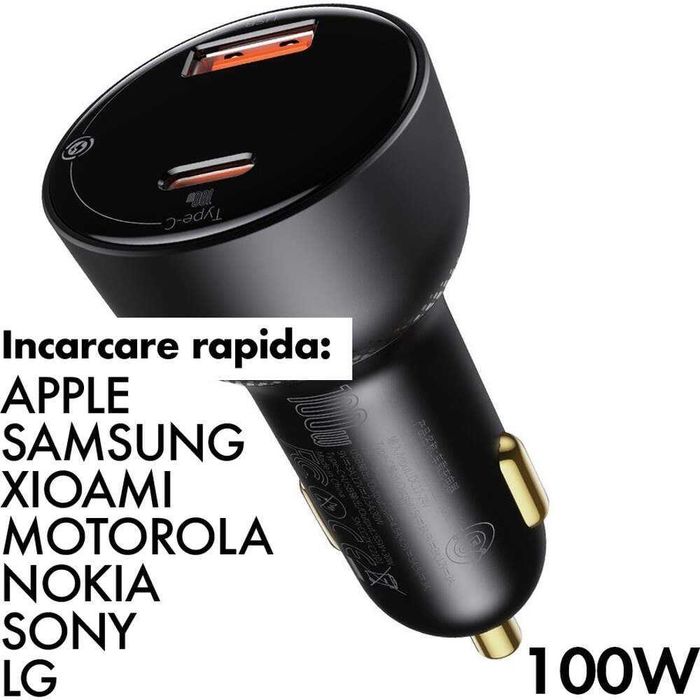 Incarcator Priza Auto fast PD QC Super Charge MacBook iPad Galaxy Tab