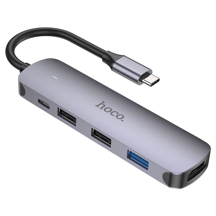 Hab, Hub Type-C хаб Hoco HB27, HDTV + USB3.0 + USB2.0*2 + PD
