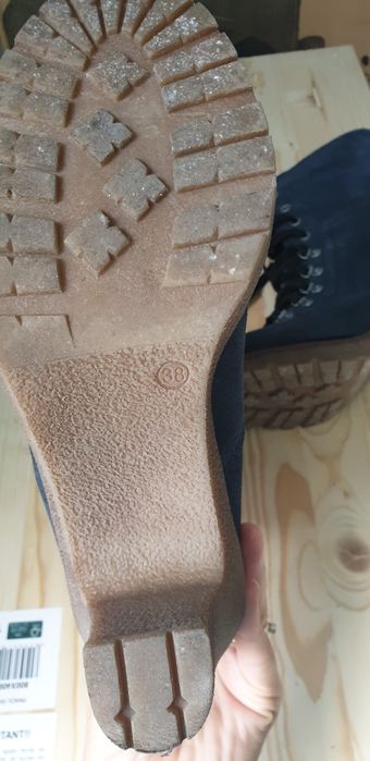 Cizme piele albastre imblanite