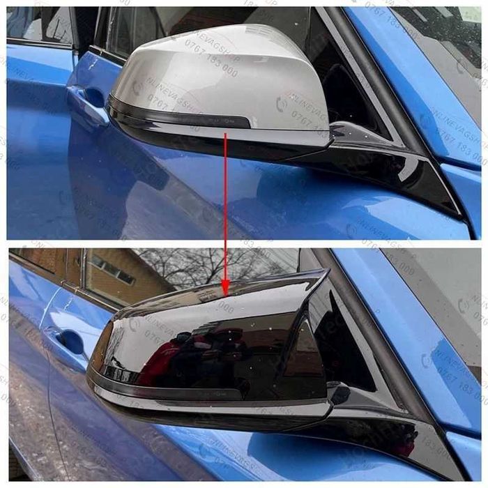 Capace oglinda negru lucios BMW F20,F22,F30,F34,F32,E84 Batman M Style