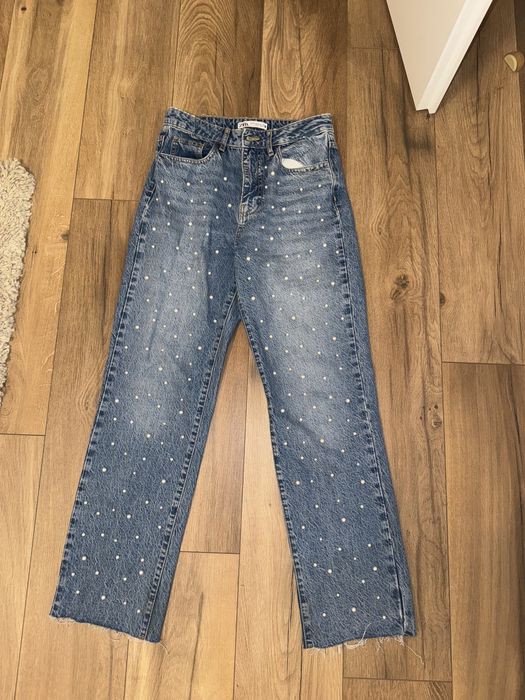 Дънки с перли Зара размер 38/М