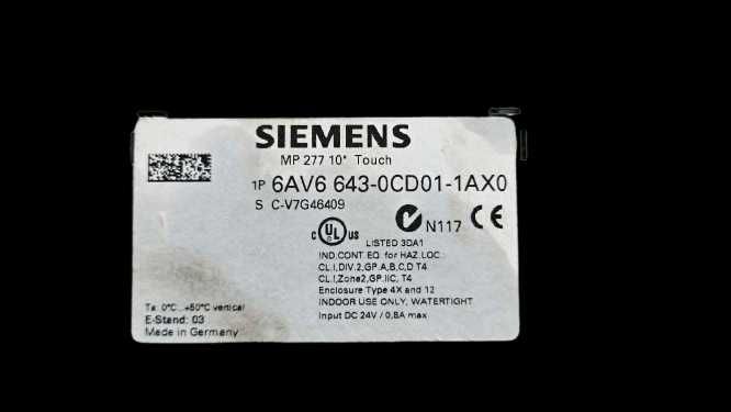 Siemens SIMATIC MP277 Touch Panel HMI