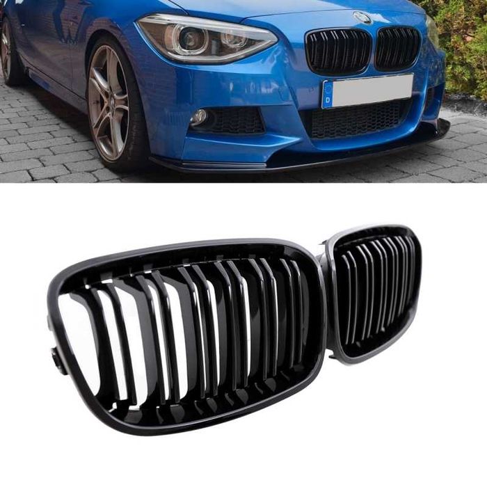 Решетки Бъбреци за BMW F20 F21 БМВ Ф20 Ф21 Черен Гланц Двойни