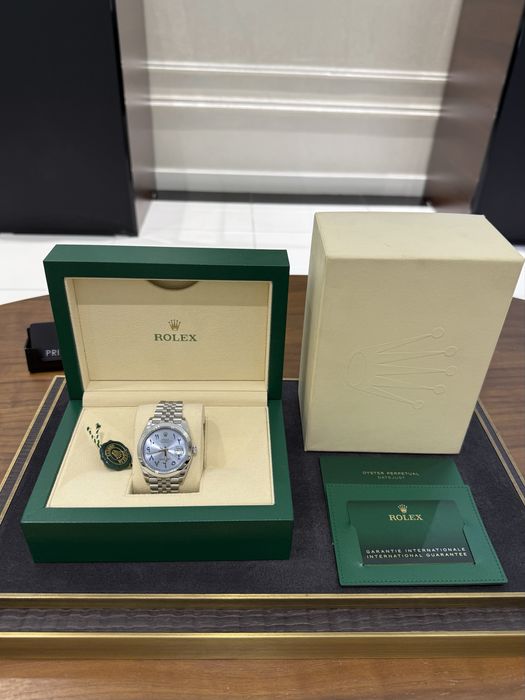Rolex Datejust 41mm Steel Ice Blue Arabic Dial Custom 126300