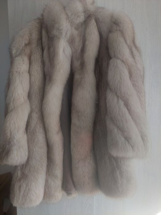 Haină din blană naturală crem/bej – elegantă
