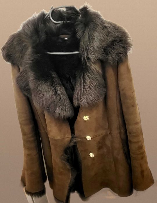 Cojoc piele femei Shearling,ca NOU! Nr 44,Made in Italy