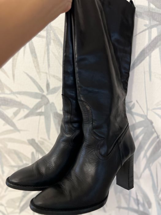 Cizme negre piele Zara