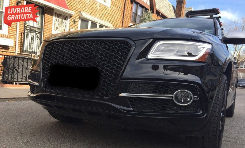 Grila Bara Fata Audi Q5 8R Facelift (2012-2015) Negru Lucios
