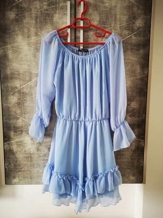 Rochie bleu cu volane