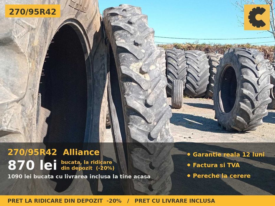 Cauciucuri 270/95R42 11.2R42 11.2-42 27095R42 Alliance ROW CROP ANVELOPE Tractor Prasit Erbicidat SH GARANTIE