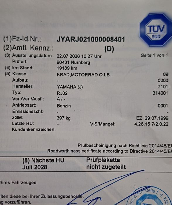 Yamaha Fazer 600 RJ02 19200km