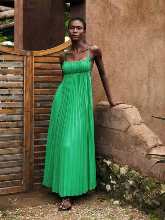 Дълга плисирана рокля Shein