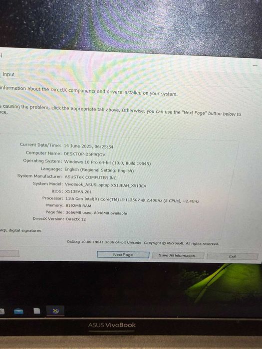 HOPE AMANET P2 - Asus Vivobook / i5 Gen 11 / 8Gb Ram / SSD 256GB