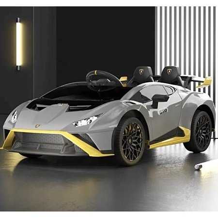 Masinuta electrica pentru copii cu licenta Lamborghini Huracan Silver Grey cu telecomanda 2.4G, motoare 2x39w, acumulator 12V7Ah