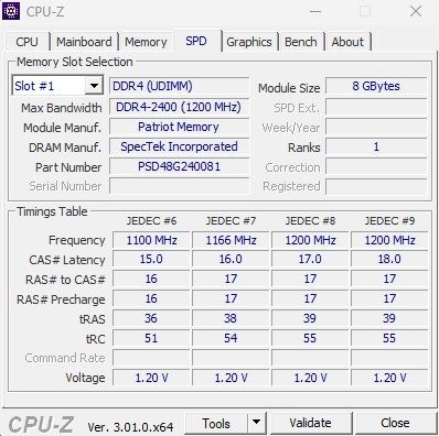 Patriot 8gb ddr4 2400