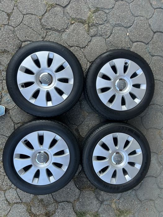 Jante aliaj 5x112mm, anvelope vara 205/65 R16, Audi A3, A4 B5, B6, B7, VW, Seat, Skoda