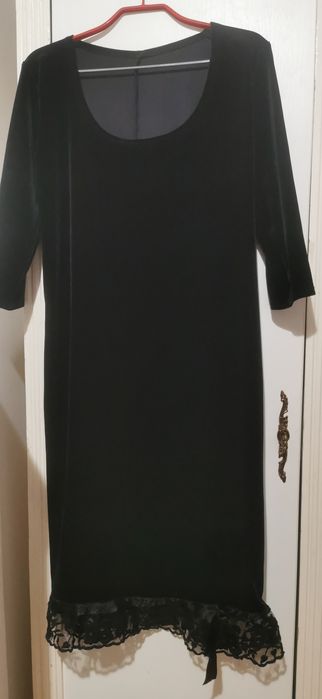 Rochie neagră din catifea Casa Vanda, mărime 40-42