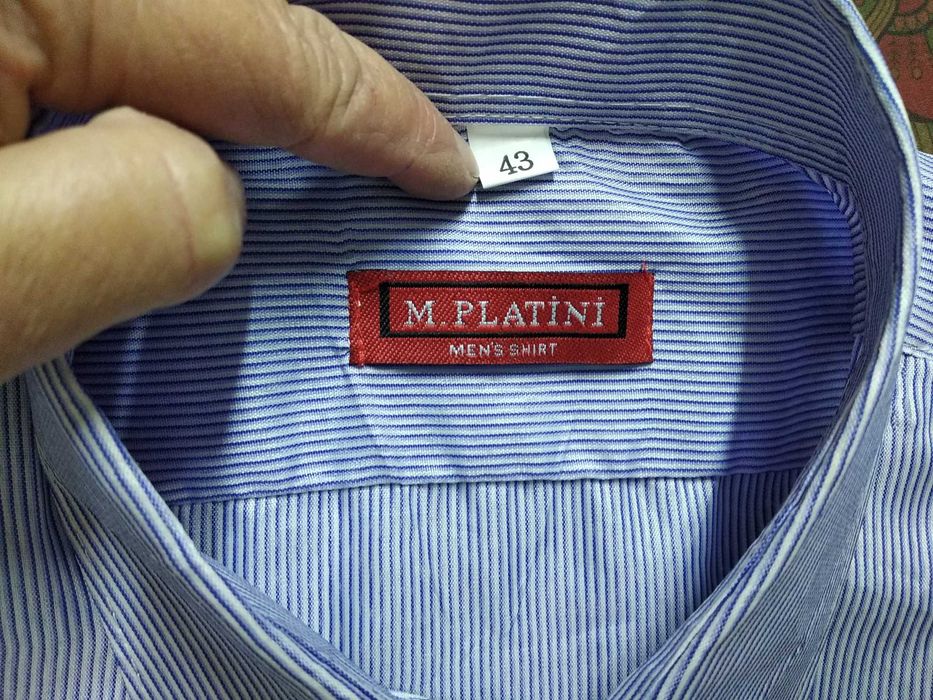 Новая рубашка для мальчика, белая с верт. синей полоской, р-р 40