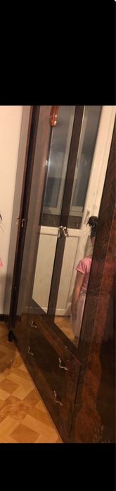 Распашной шкаф, 160x200х47 см, коричневый