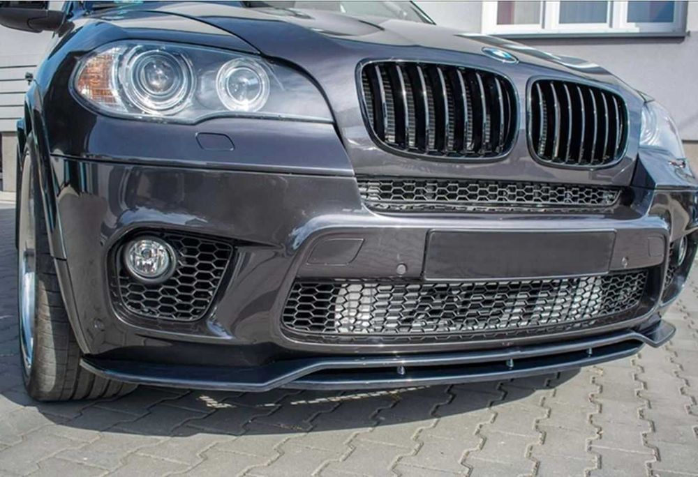 Преден лип спойлер за бмв х5 е70 м пакет фейс / bmw x5 e70 lip spoiler m lci / добавка за предна броня / нож