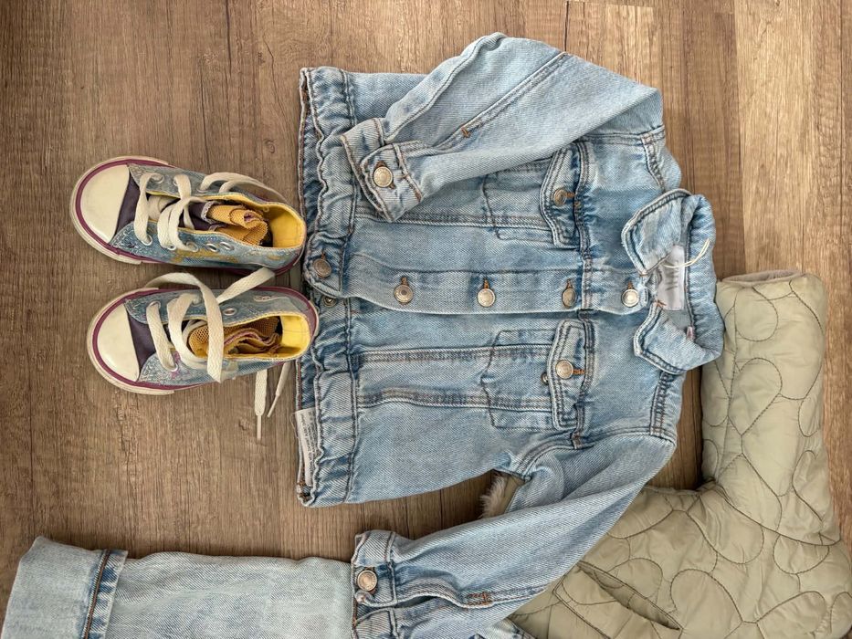 Zara Converse яке дънки комплект кецове