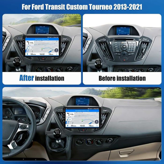 Мултимедия за Ford Transit Custom, Tourneo, Двоен дин, Android, Навигация Андроид Транзит Custom бус