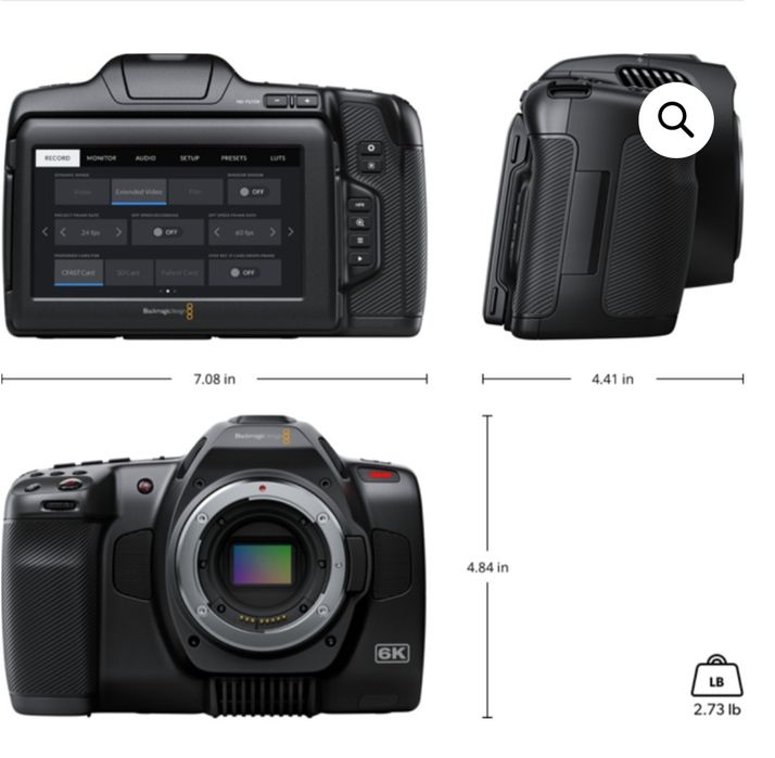 Cameră sigilată Blackmagic 6K Pro plus Sigma 18-35mm plus grip