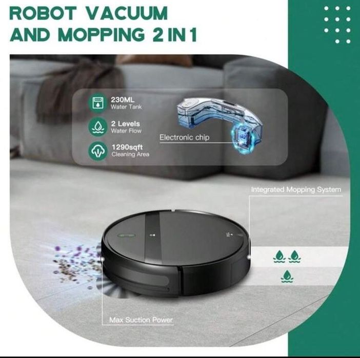 Robot de aspirare si curatare 2in1 cu statie de incarcare