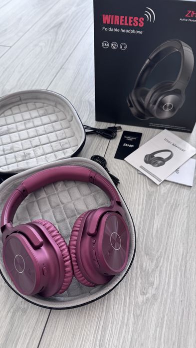 Casti wireless over ear pliabile cu Active Noise Cancelling Bluetooth microfon baterie reincarcabila