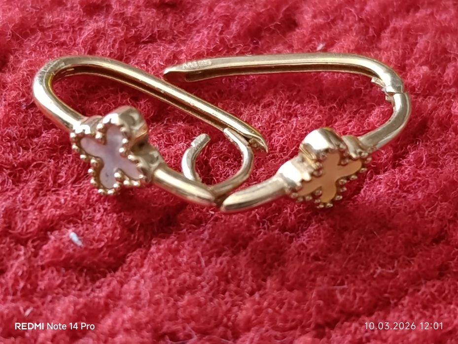 Златни обеци Van Cleef 14 карата