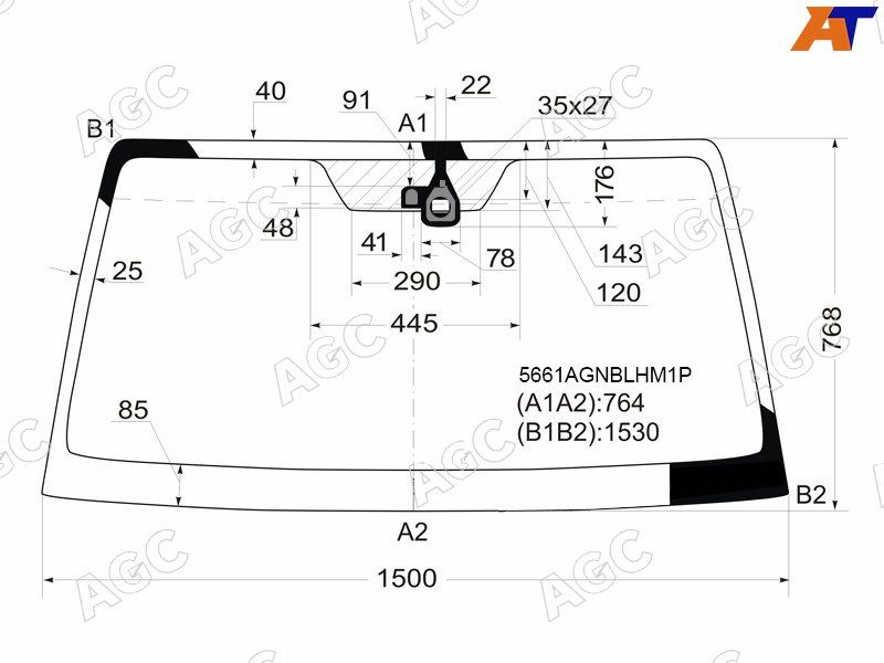 Стекло лобовое Mitsubishi Pajero