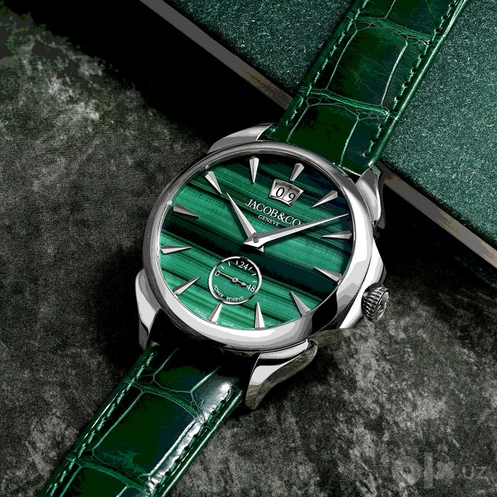 Jacob & Co Palatial Classic Manual Big Date Malachite Stainless Steel