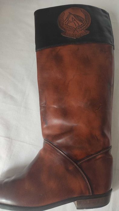Cizme piele naturală Italia vintage stil equestrian damă 38 maro