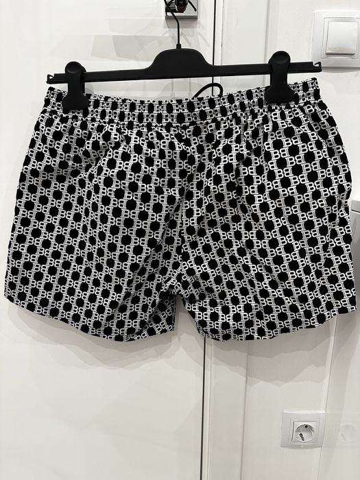 Balmain Logo Print Swim Shorts