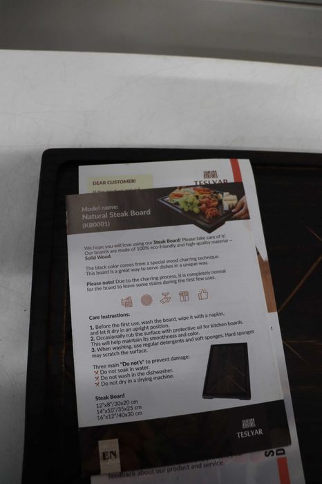 TESLYAR Дъска за стек, дъбова дървесина, 30x20см