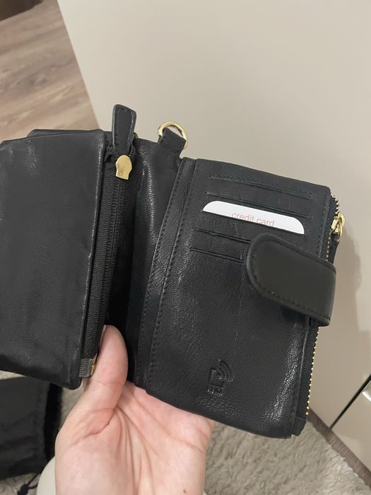 Портмоне дамско 2 в 1 естествена кожа