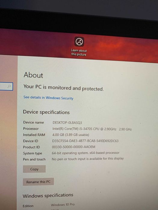 Dell optiolex 9010 /i5 -3470S /4g ram /ssd 256 Gb