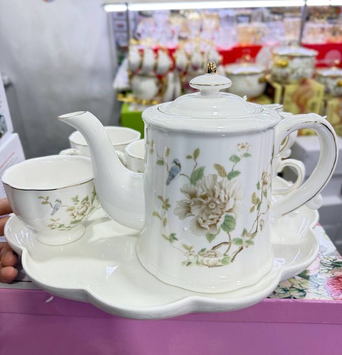 Чайный сервиз с цветочным узором, премиум набор