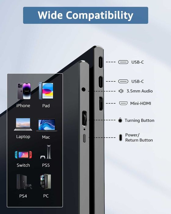 Преносим монитор Yodoit 15.6 FHD USB-C HDMI