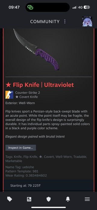 Cs2, Flip knife 55k Жетысай