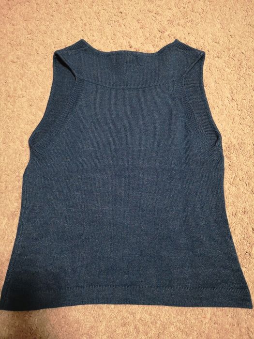 Vesta dama Mango, tricot subțire, lana 30%, turcoaz, mărime L