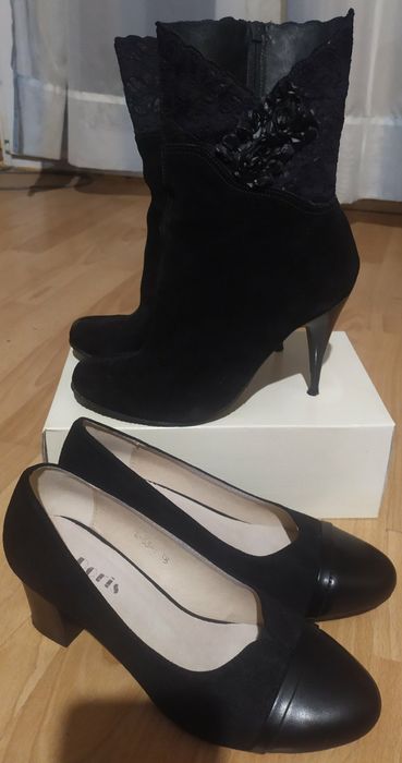 Обувки с висок ток 38 номер и рокли