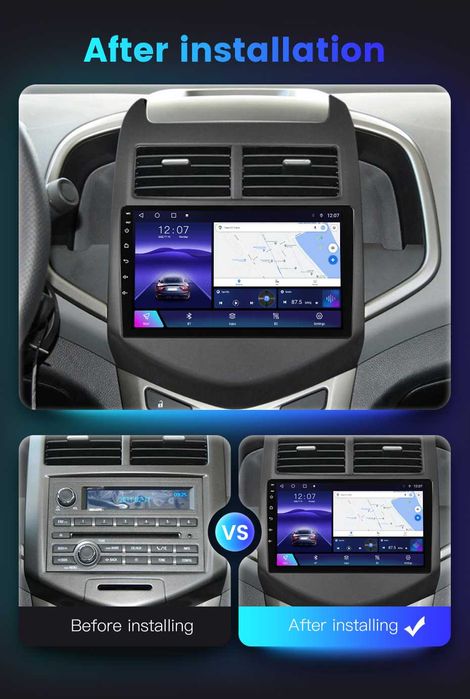 Navigatie Android 14 Chevrolet Aveo 2010-2015 4 Gb Waze CarPlay CAMERA