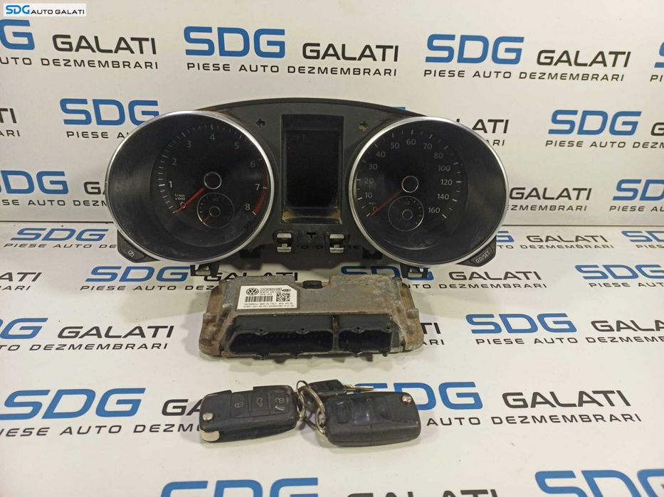 Kit Pornire ECU Calculator Motor Cip Cheie Ceas Bord cu Imobilizator Volkswagen Golf 6 1.4 CGGA 2008 - 2013 Cod 03C906024BD 5K0920960F [L1394]