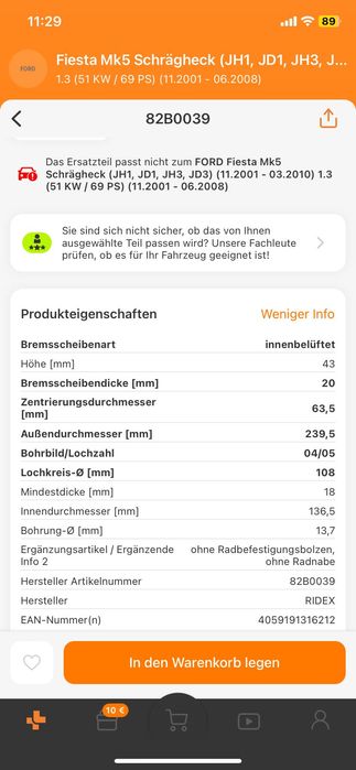 Предни дискове за Форд фиеста и ескорт