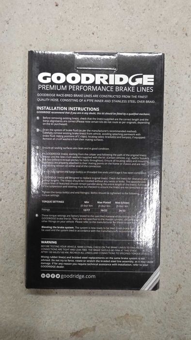 Стоманени спирачни макучи Goodridge G-Stop 30016