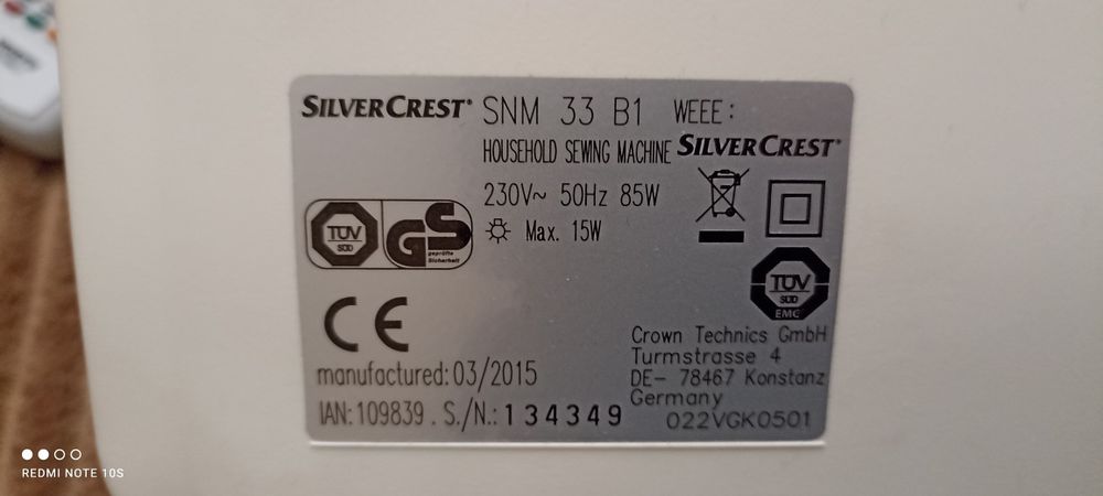 Продам швейную машинку silver crest (Германия)