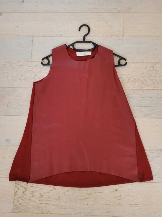 bluza grena fara maneca Zara