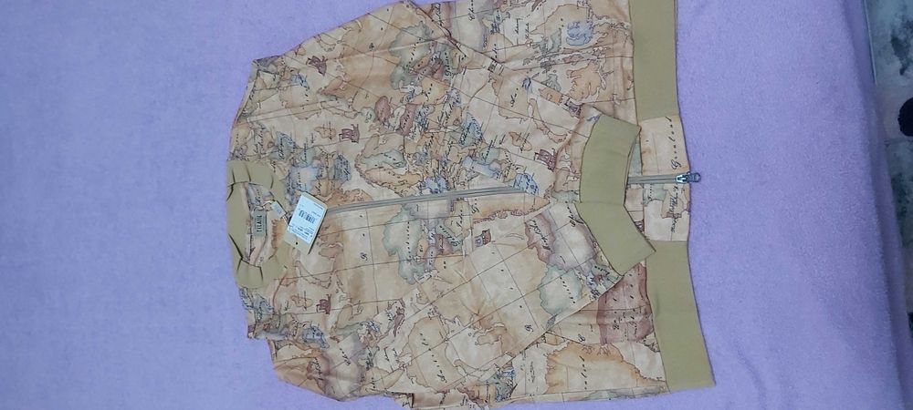 Bluza cu maneca lunga si fermoar Alviero Martini Imprimeu Geografic