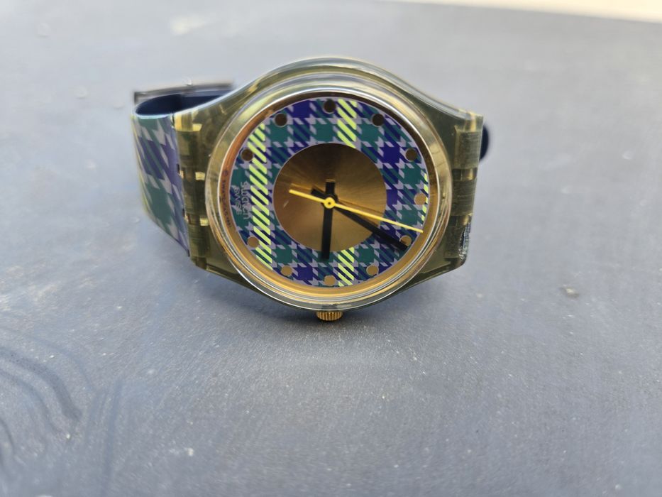 Ceas Swatch 1991 Gold Geprmetric Purple Swiss Made Watch  Men&Women Quartz